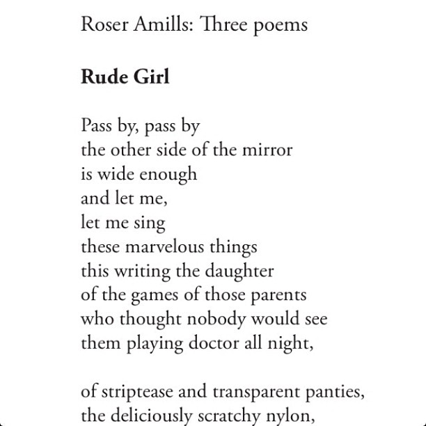 poema de roser amills traducido al ingles