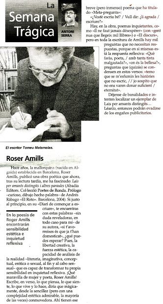 Resena De Antoni Serra Del Poemario Morbo De Roser Amills