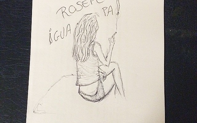dibujo de roser amills fumando