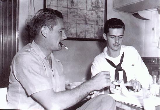 Errol in Majorca or Mallorca talking to Navy sailors when Zaca was his home base