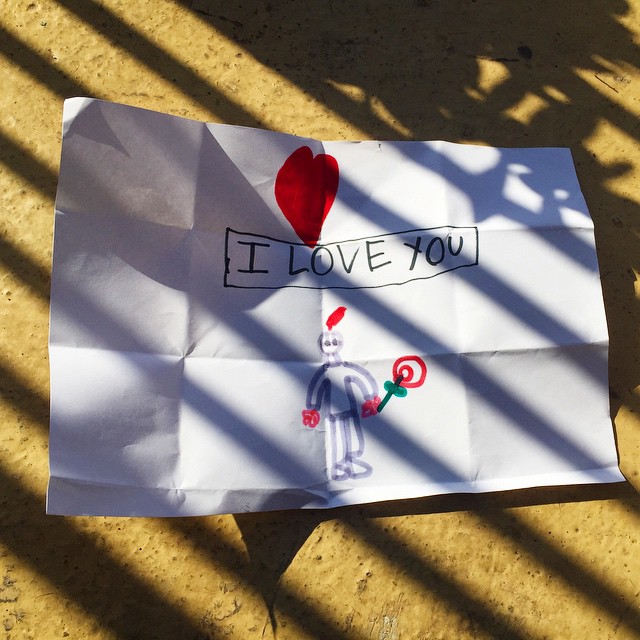 Mi hijo me ha regalado un dibujo de #santjordi2015 :)) #amor #alegria