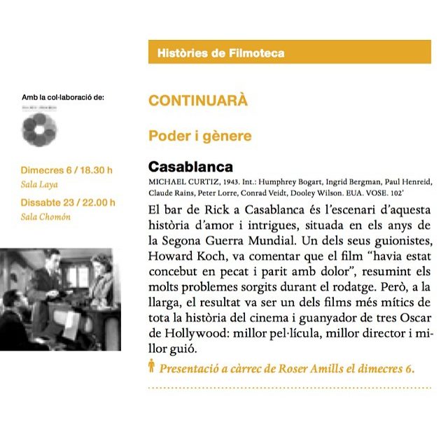 Casablanca Filmoteca Roser Amills