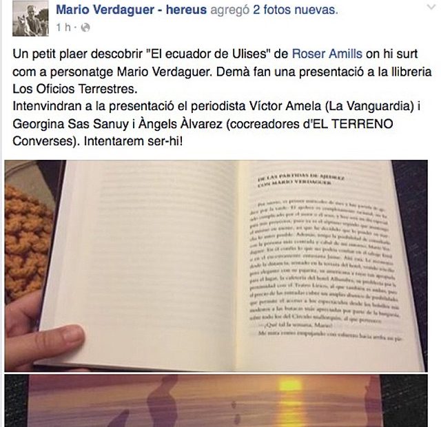 Mario Verdaguer Los Oficios Terrestres Novela De Roser Amills Presentacion