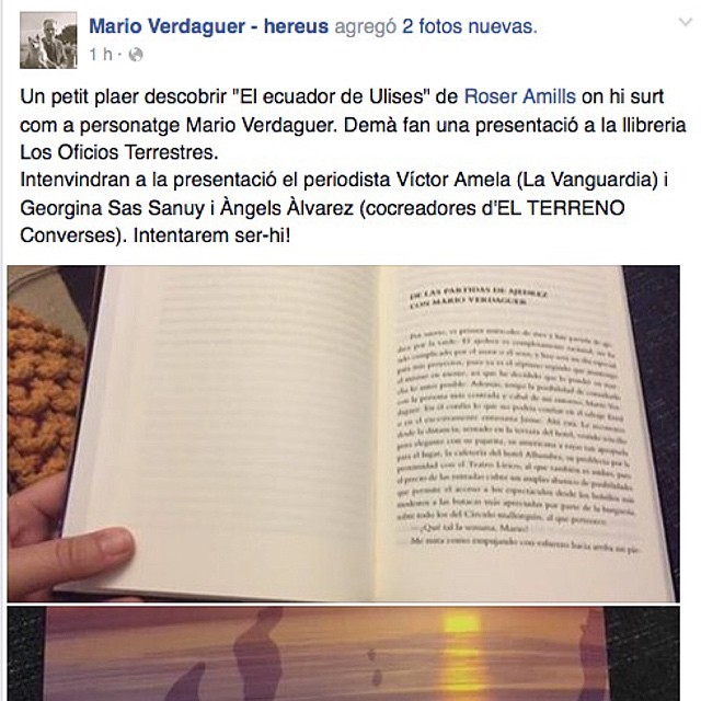 Mario Verdaguer Los Oficios Terrestres Novela De Roser Amills Presentacion