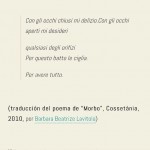 Traduccion al italiano de un poema de roser amills, parpellejo, por barbara beatrice lavitola