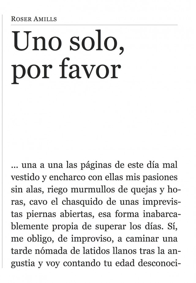 Uno Solo Por Favor De Roser Amills Segunda Edicion