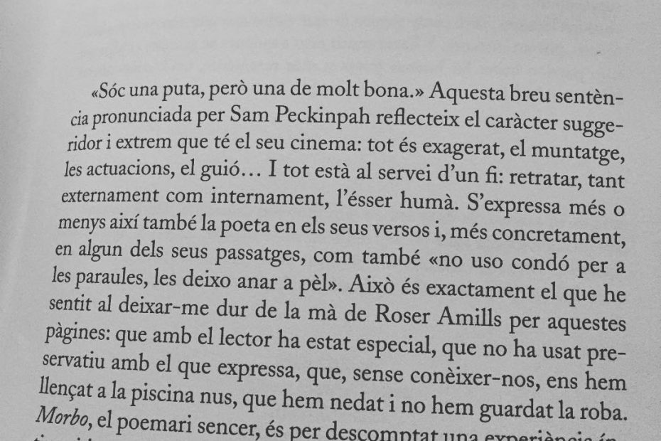 Epilogo De Oscar Aibar Para El Poemario Morbo De Roser Amills