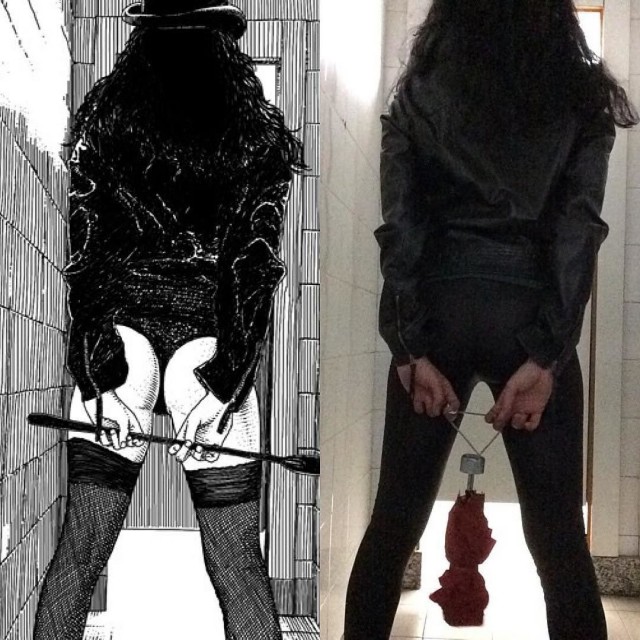 Os contaba en la imagen anterior que un día Apollonia Saintclair me dibujó, aquí tenéis su ilustración sobre mi foto 1 apollonia saintclair dibuja a roser amills