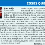Aquí teniu les meves #cosesquenoheexplicatmai a l' @arabalears en exclusiva ;)) - Roser Amills, escritora mallorquina