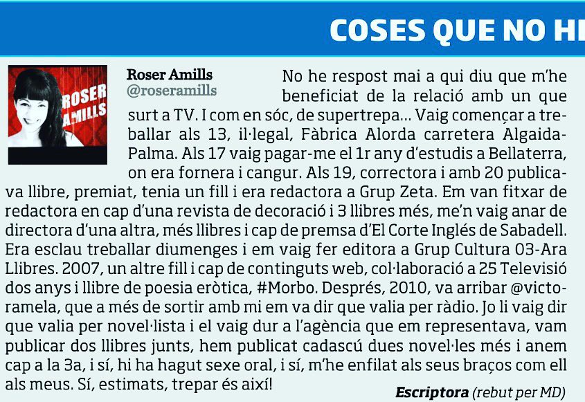 Roser Amills Columna Diari Ara Coses Que No He Explicat Mai
