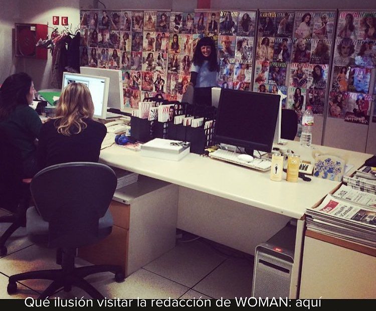 roser amills visita la redacion de la revista woman, de grupo zeta, donde trabajo hace muchos años
