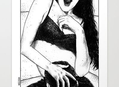 Roser Amills dibujada por apollonia saintclair en sujetador