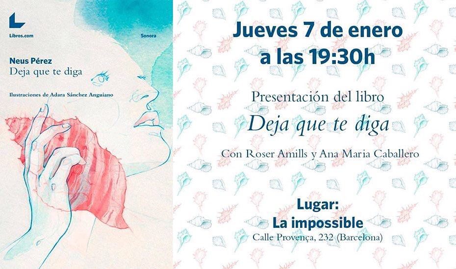 roser amills presenta el libro deja que te cuente de neus perez en la libreria La impossible