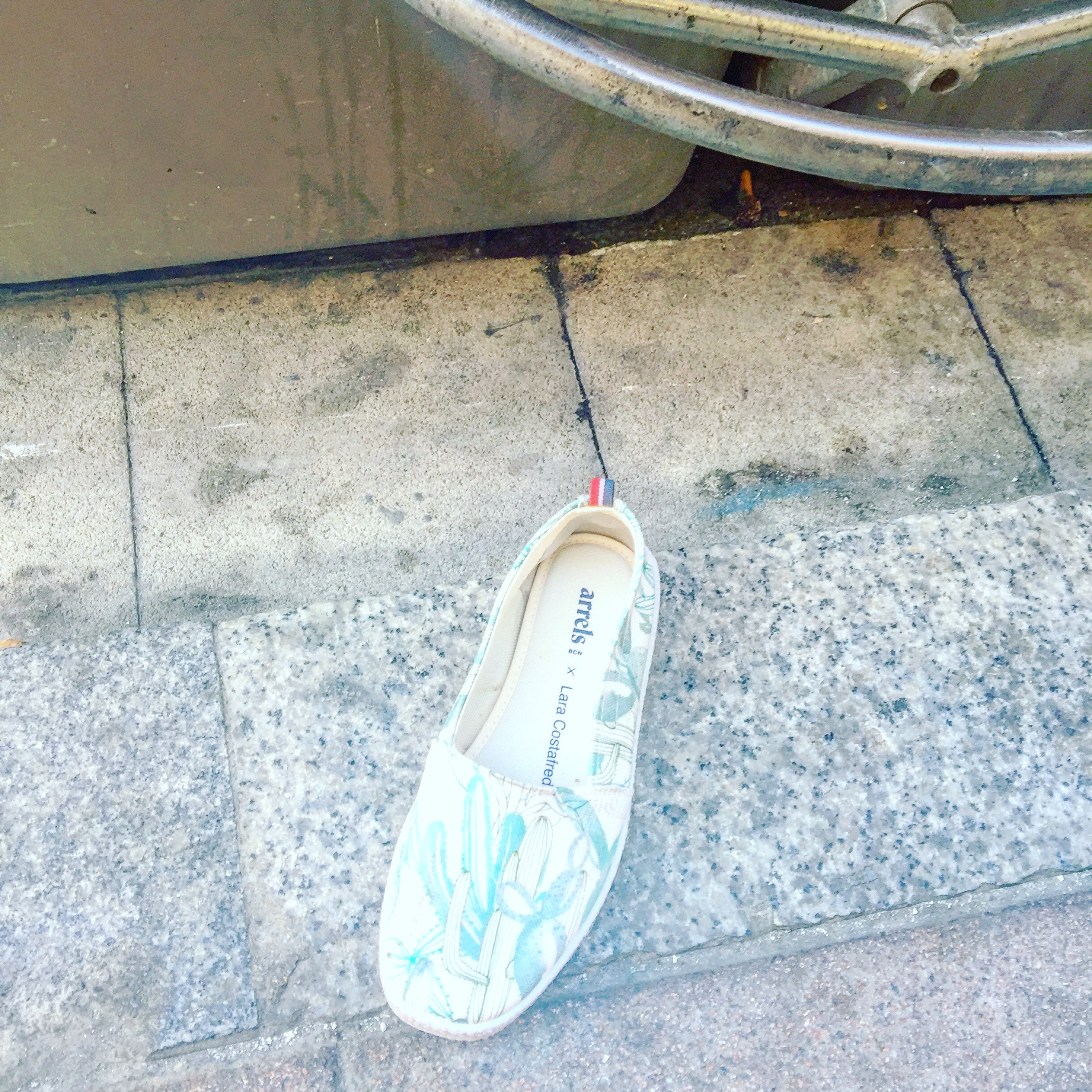 zapato desparejado en la calle