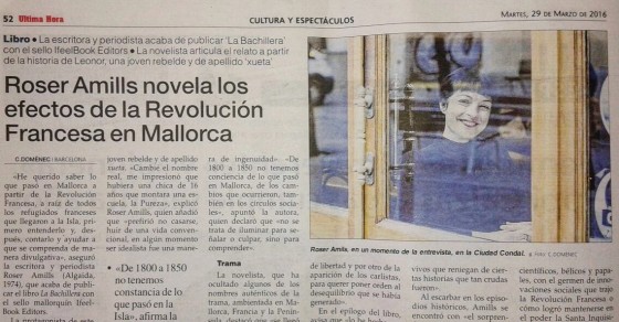 Entrevista: Novela La bachillera de Roser Amills