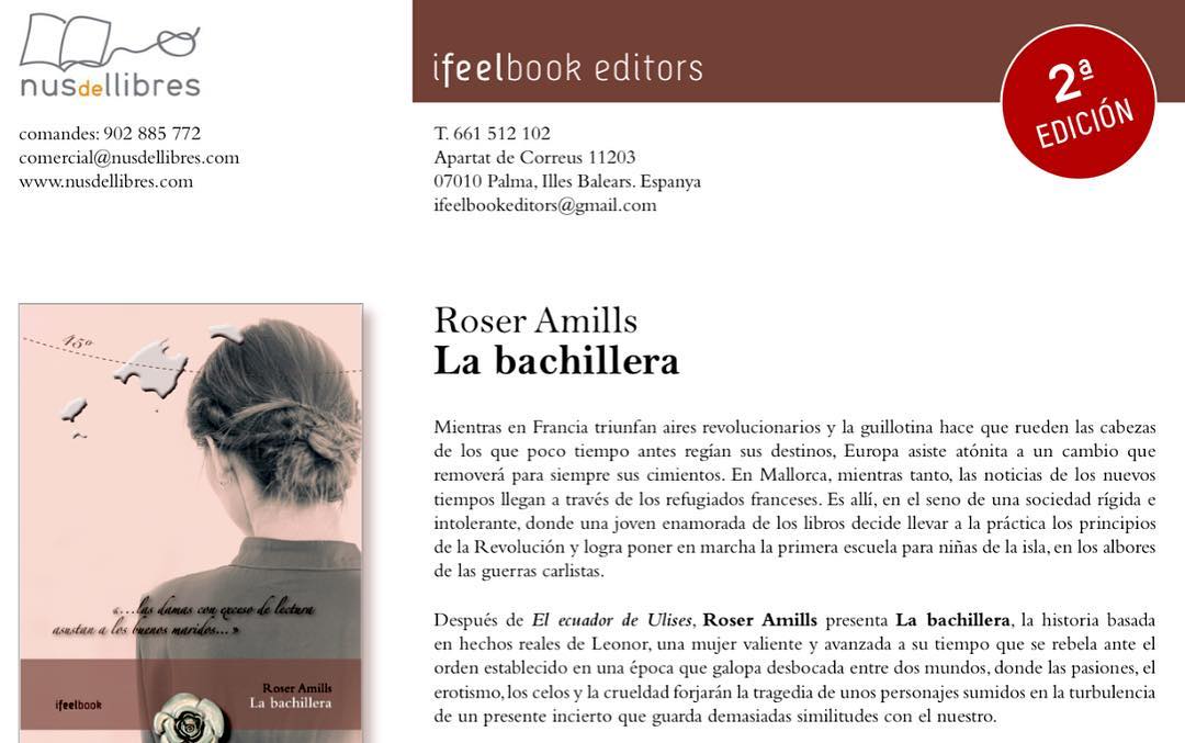 Ficha de La bachillera, de Roser Amills, con el sello «2ª edición»