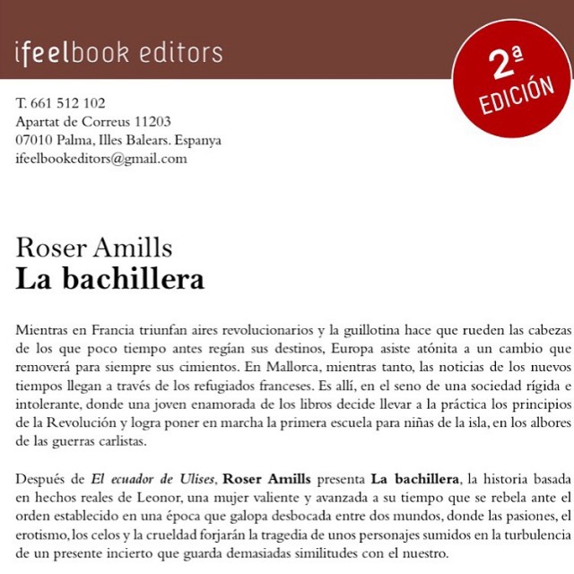 Novela La bachillera de Roser Amills