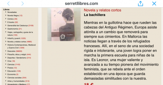 Novela La bachillera de Roser Amills