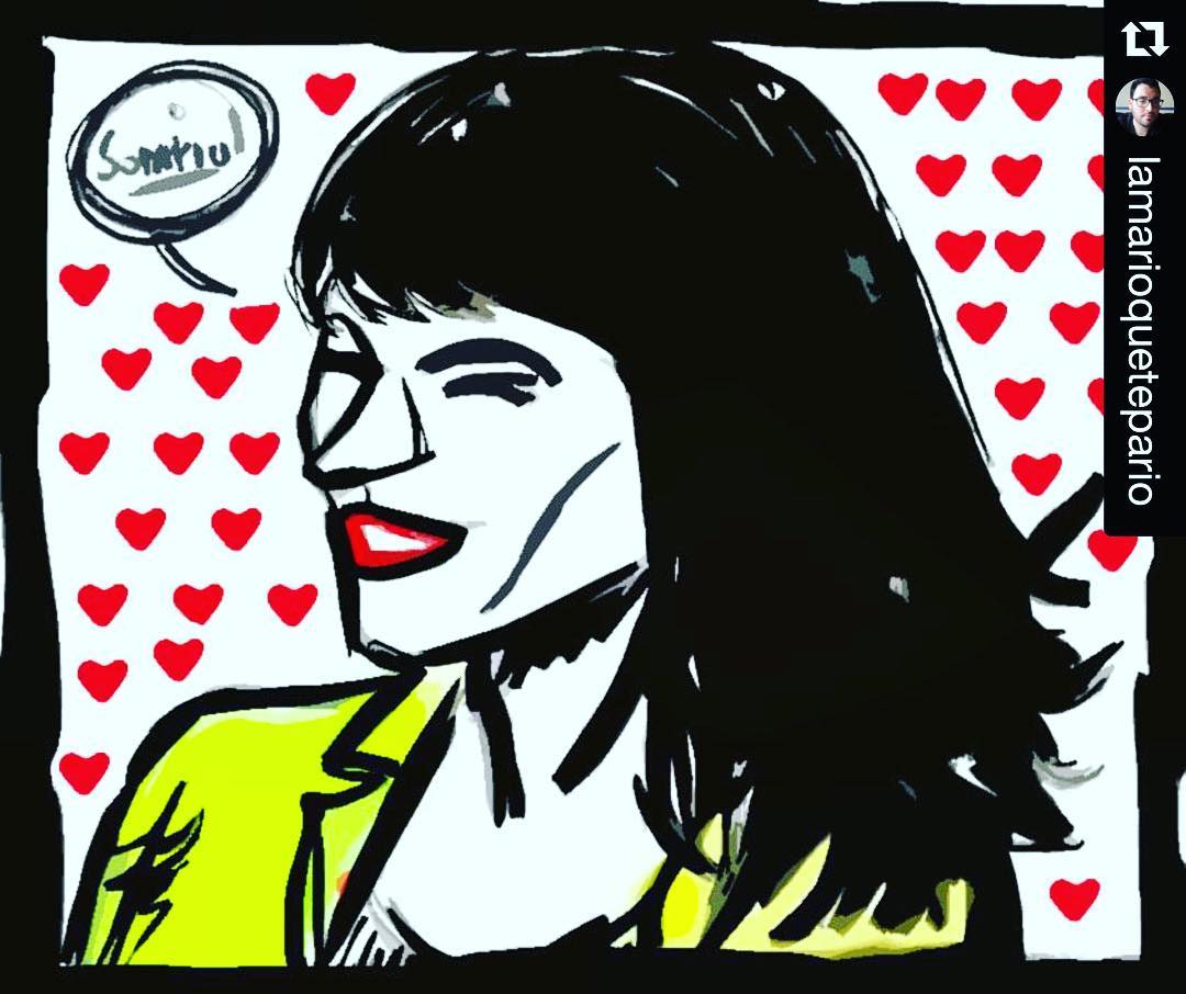 @lamarioquetepario me ha dibujado: ・・・ Roser Amills: Somriu! @roseramills