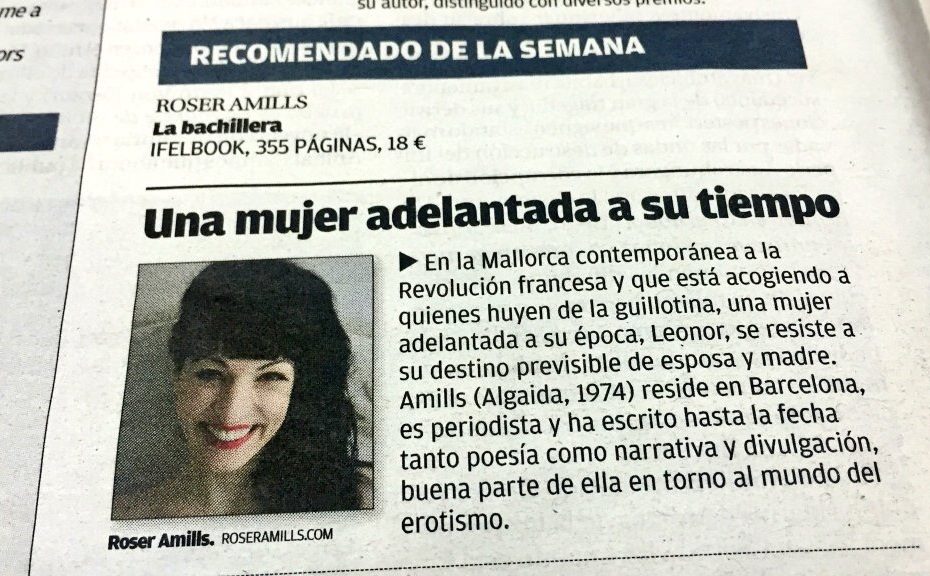 Novela La bachillera de Roser Amills