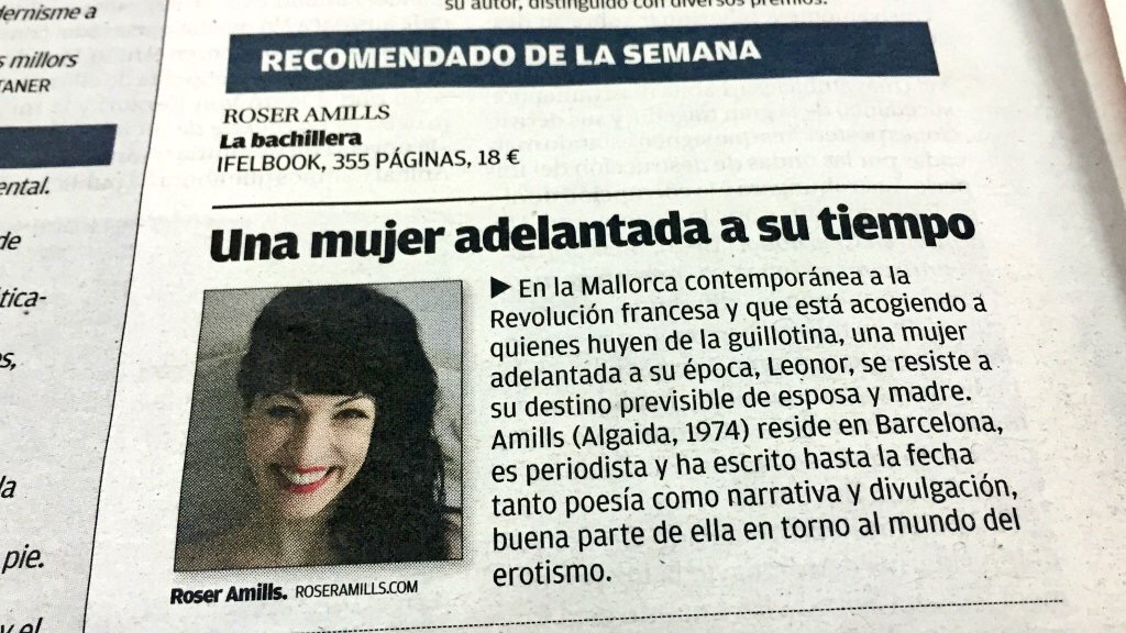 Novela La bachillera de Roser Amills