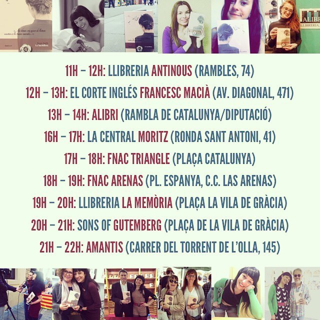 Roser Amills firma ejemplares de su novela el 23 de abril, Sant Jordi, en distintos stands de librerías de Sant Jordi