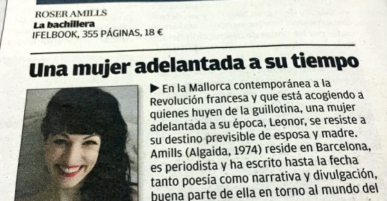 Exclusiva: pronto visito Mallorca para presentar en mi tierra La bachillera - Roser Amills, escritora mallorquina