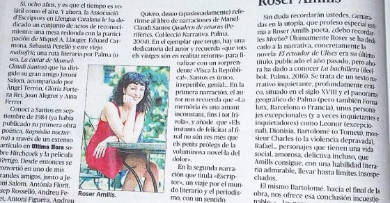 Antoni Serra escriu sobre Roser Amills