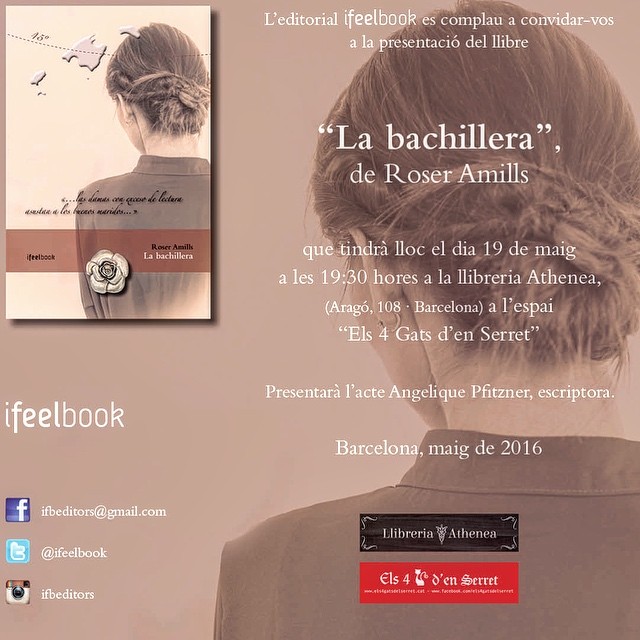 Presentació de La bachillera de Roser Amills a Barcelona, a la llibreria Athenea
