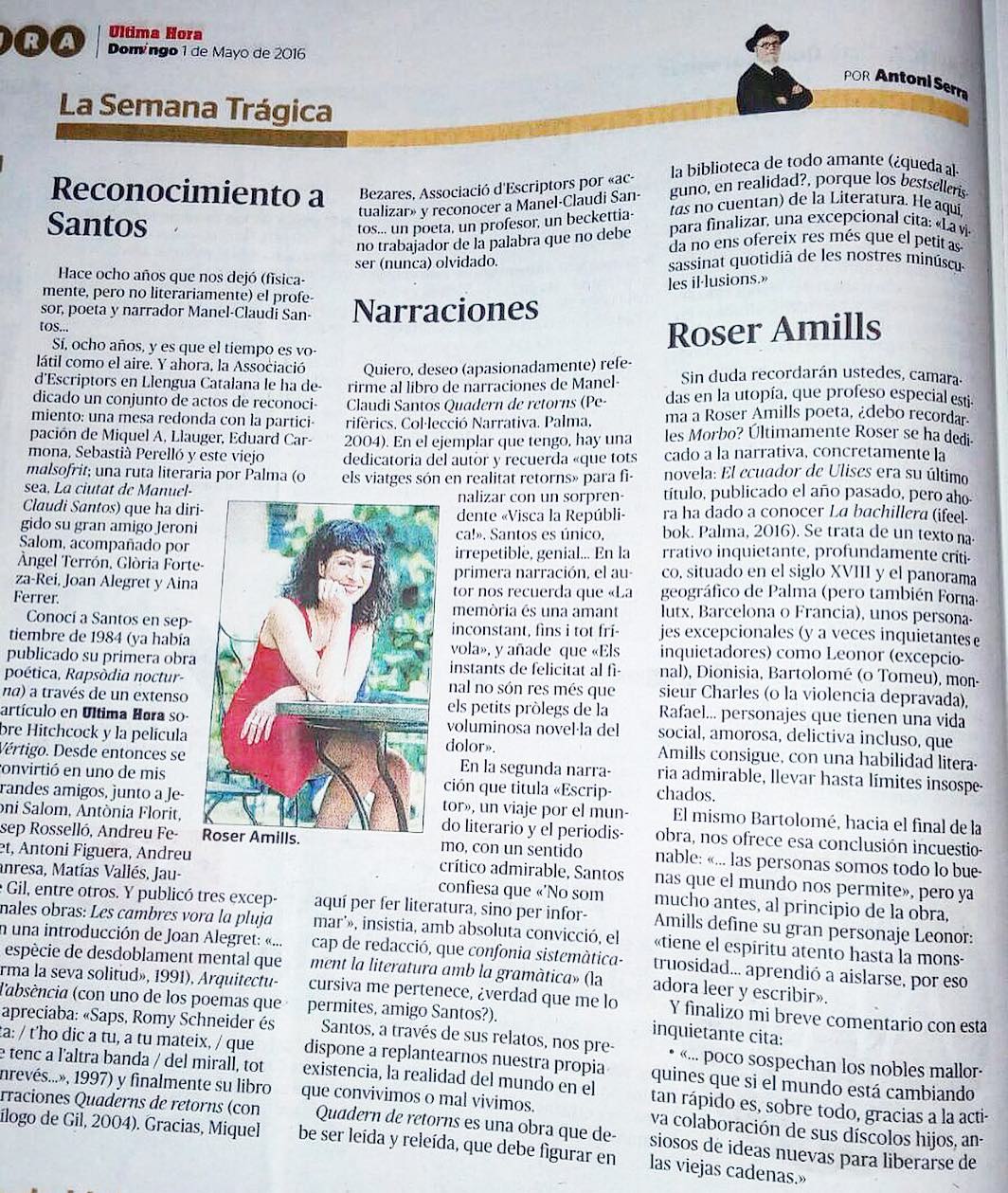 Ressenya d'Antoni Serra de Roser Amills