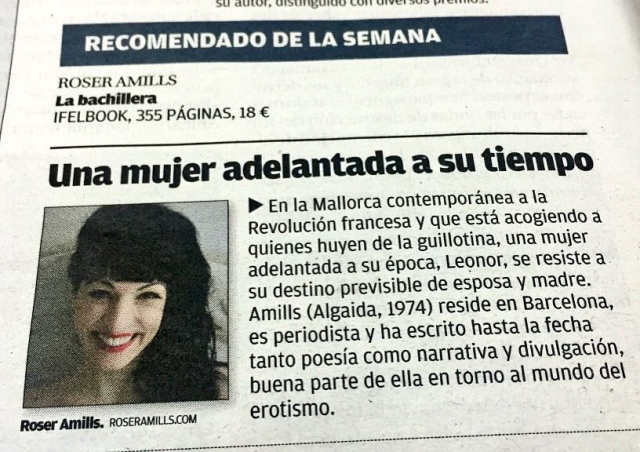 Roser Amills, autora recomendada de la semana