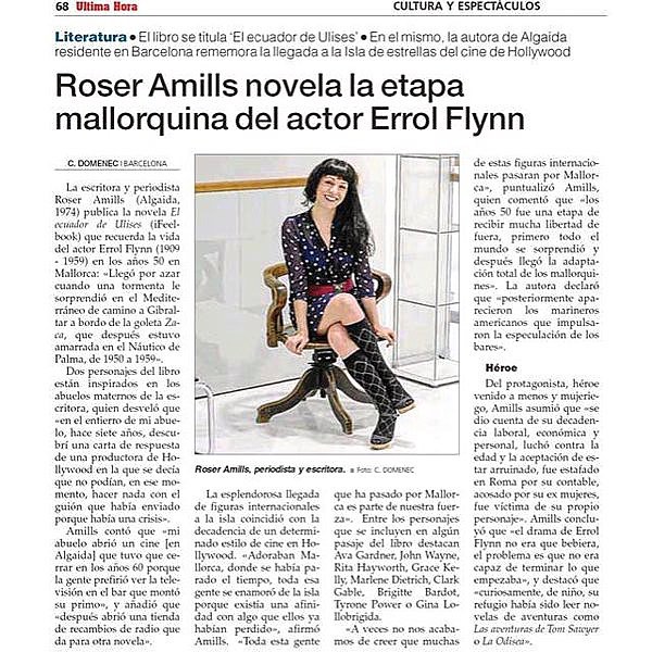 Roser Amills entrevistada en Ultima Hora