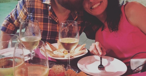 Roser Amills con Marco, novio italiano