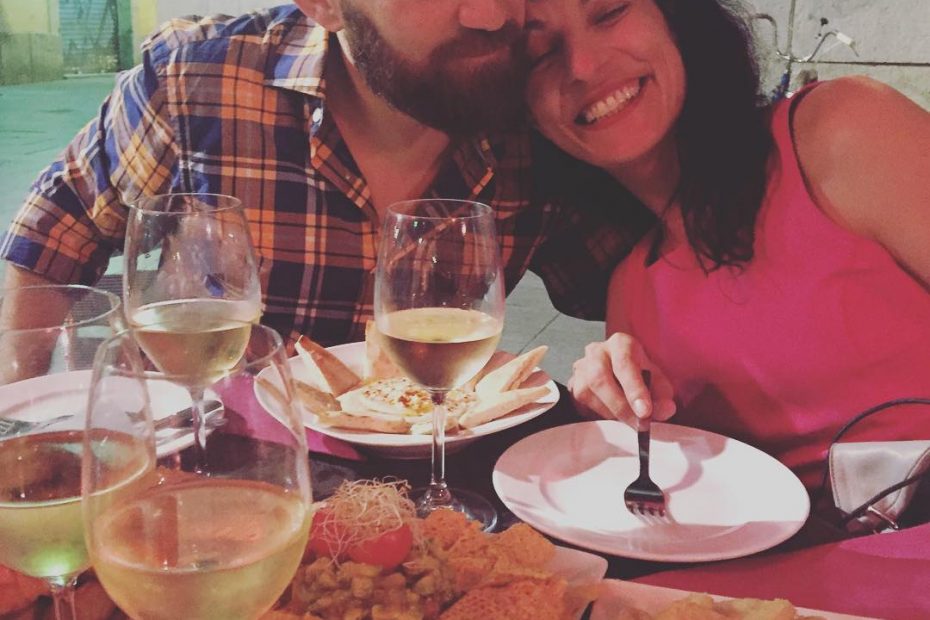 Roser Amills con Marco, novio italiano