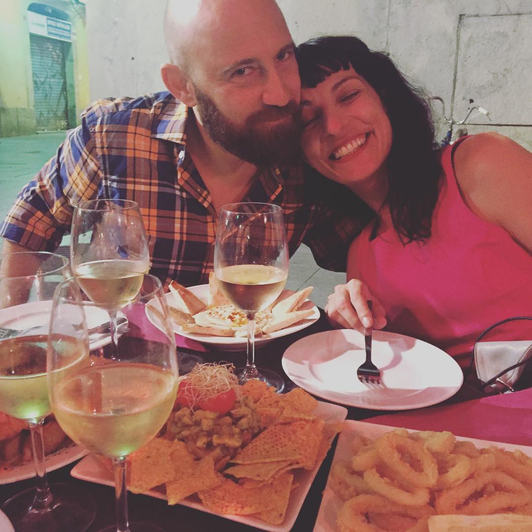 Roser Amills con Marco, novio italiano