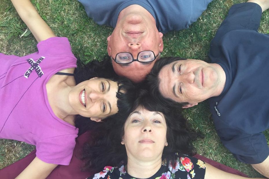 roser amills con raimon moreno, laura prego i frederic garrido