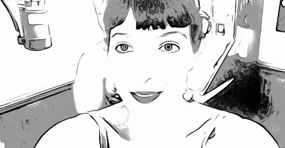 Así estoy ahora en el @bar_pietro de #dibujoanimado ;)) - Roser Amills, escritora mallorquina
