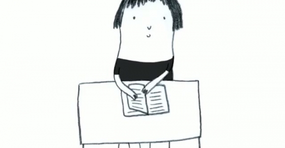 Mariona Tolosa Sistere ilustra la performance de Roser Amills El plaer de la lectura