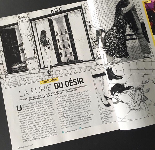 Repost @aposaintclair: "I'm very honored to be featured in @grazia_fr with a nice almost poetic text. Merci @philippeazoury ! Having "The scandal of the place Vendôme" printed in a fashion magazine is fantastic... and also a bit ironic, isn't it?
#apolloniasaintclair #amillspublicwc