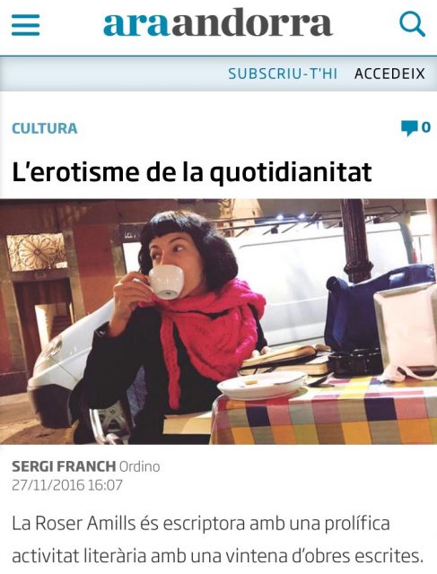 Entrevista a Roser Amills ARA Andorra