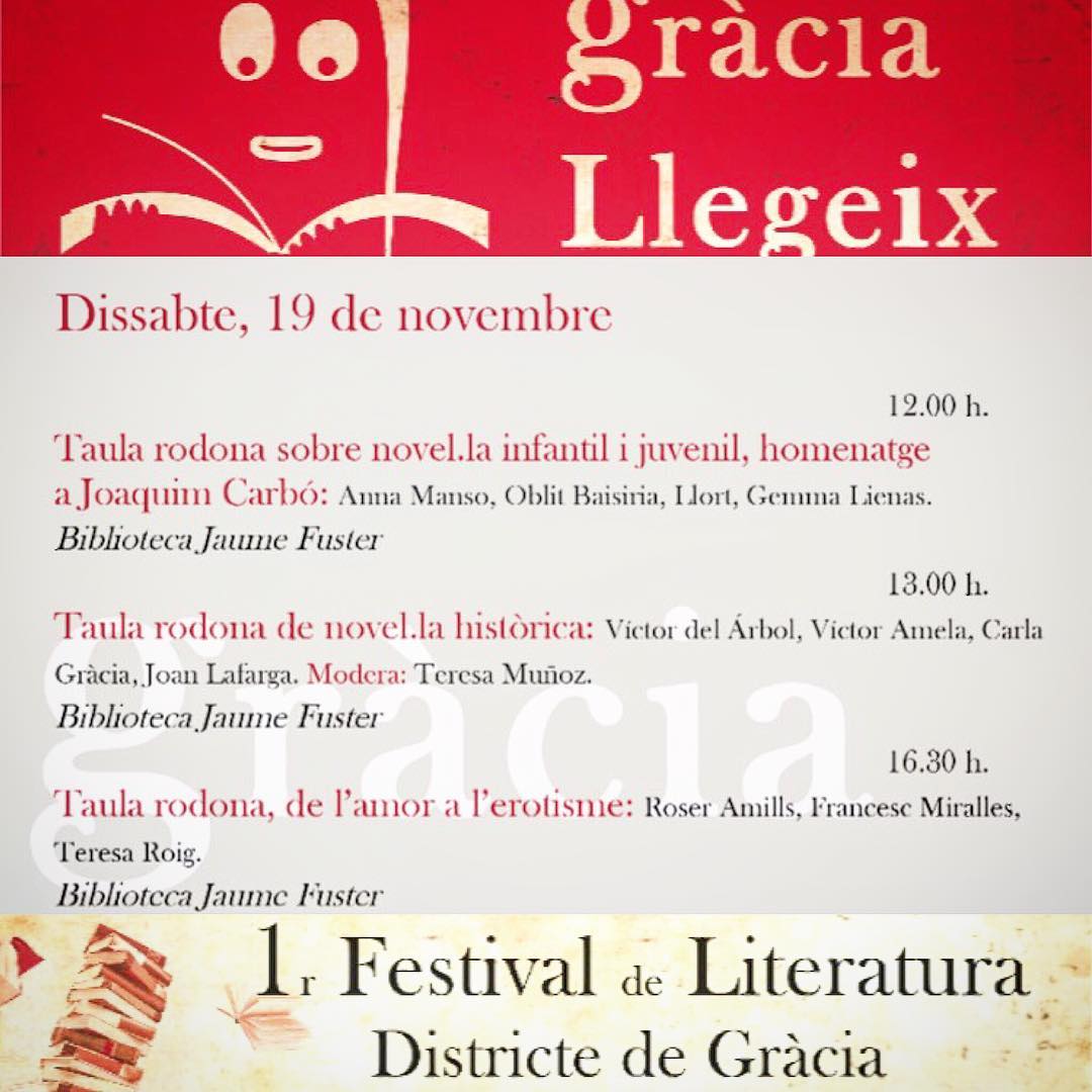 Ben aviat ens veurem a Gràcia Llegeix #graciallegeix Aquí teniu una petita part del programa  