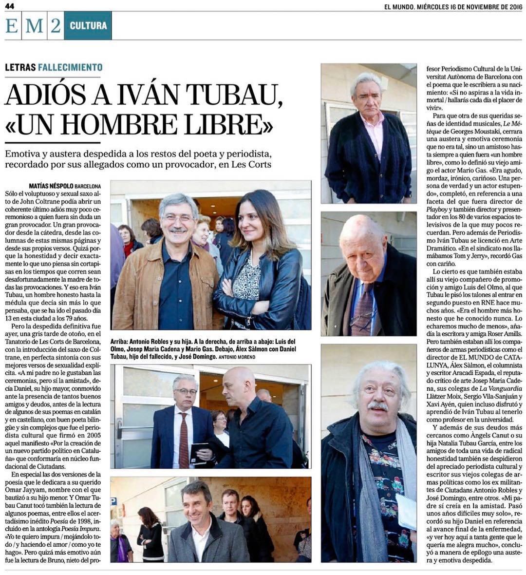 Necrologica Ivan Tubau Por Matias Nespolo