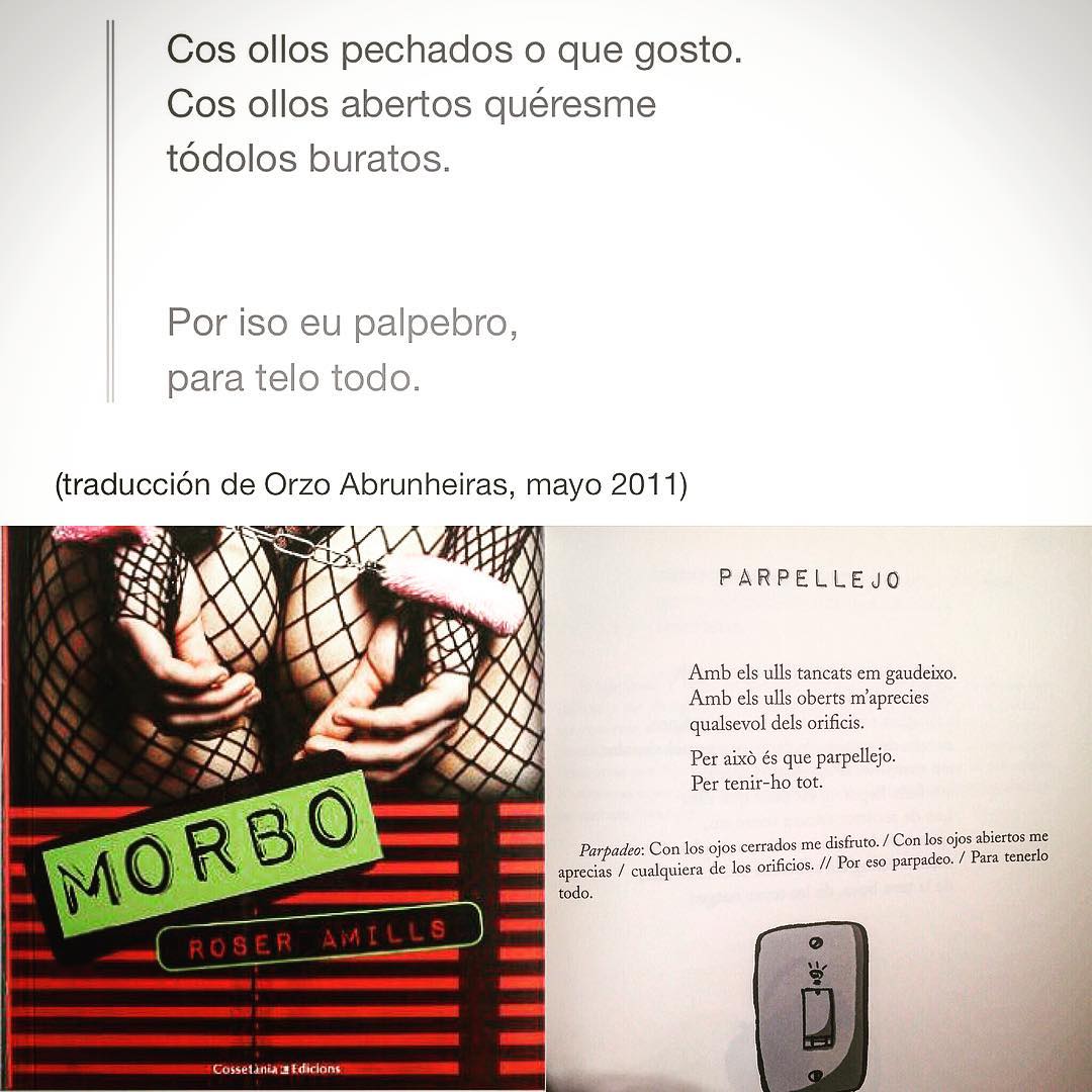 Traduccion de poemas de Morbo de Roser Amills al gallego por Orzo Abrunheiras, mayo 2011