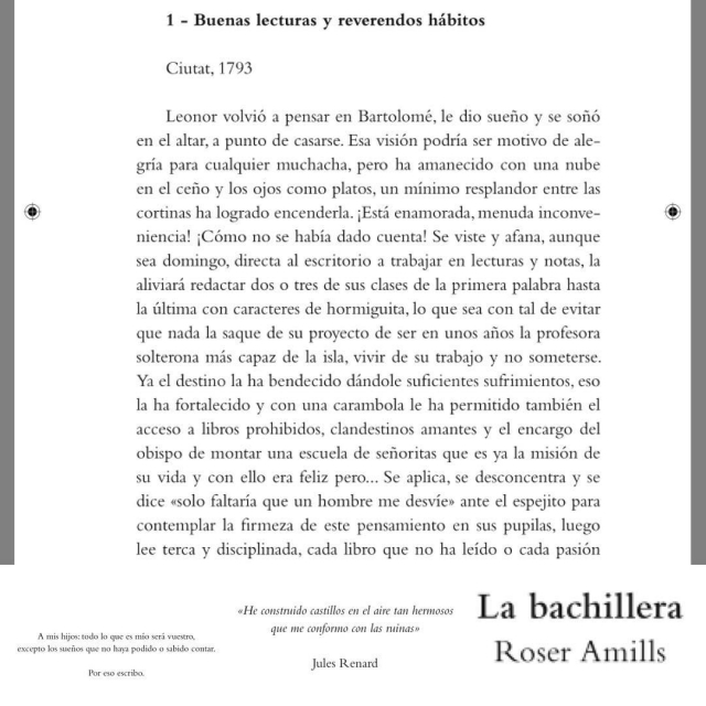 fragmento de la bachillera, la novela de roser amills