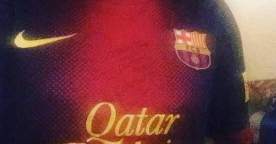 roser amills con la camiseta del barça de marc alberola