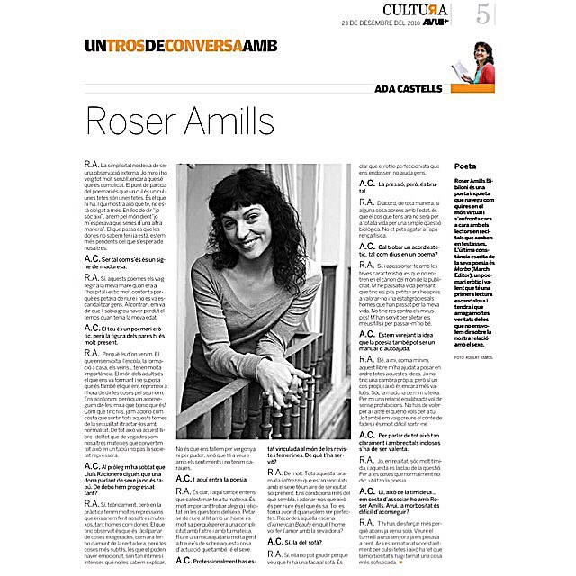 entrevista a roser amills d'ada castells al diari avui