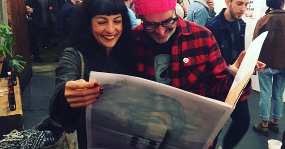 roser amills con juan cardosa en el vernissage de pencilvania news en el diluvio universal