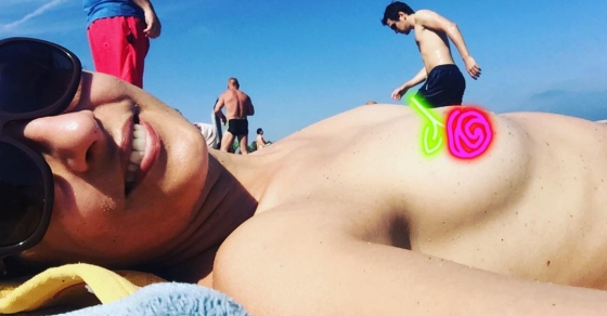 roser amills en la playa