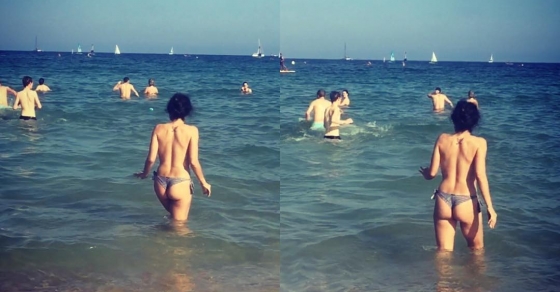 roser amills en la playa