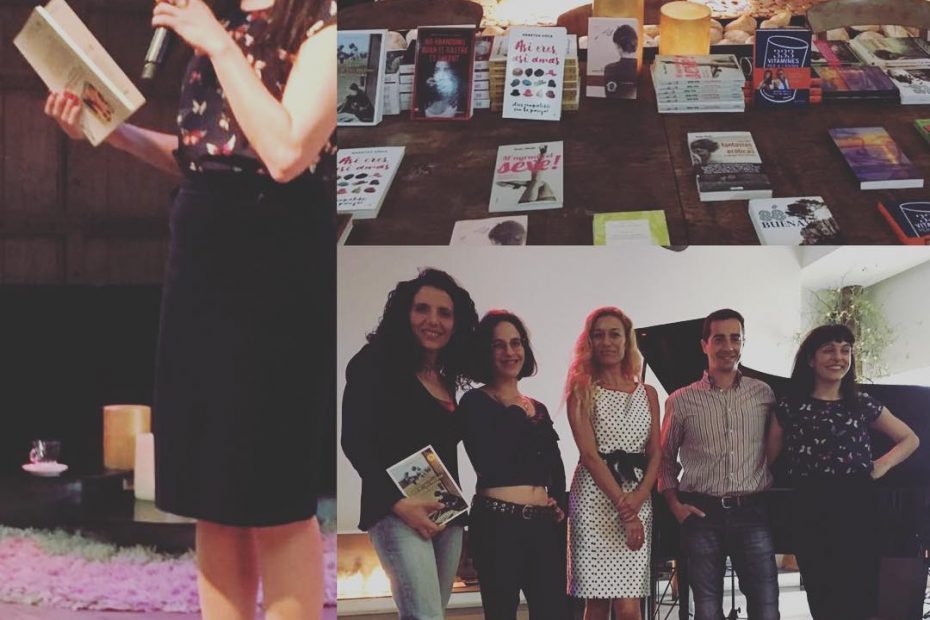 Roser Amills presentacion de sant jordi con Arantxa Coca